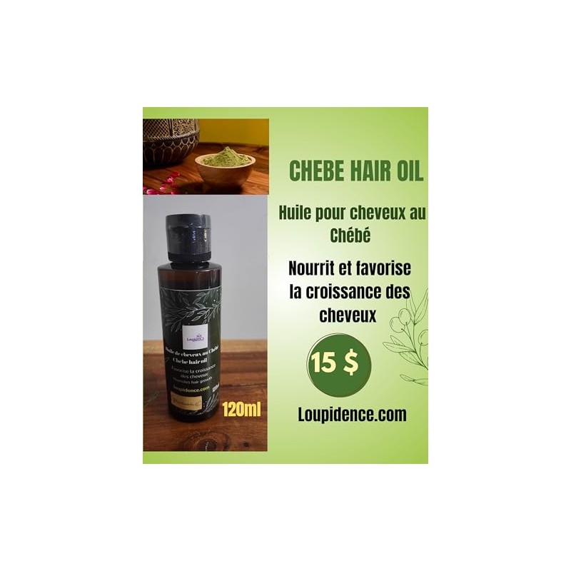 Loupidence Chébé Hair Oil, 120ml, Handmade in Quebec