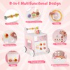 HONEY JOY Baby Push Walker, 8-in-1 Wooden Kids Ice Cream