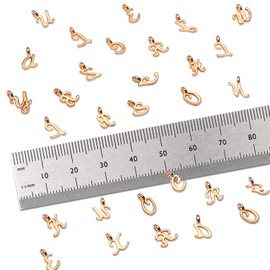 SANNIX 156Pcs/6 Sets Gold Letter Charms with 200Pcs Open Jump Rings for Jewelry Making, Alphabet A-Z Pendants for DIY Bracelet Necklace Craft Projects