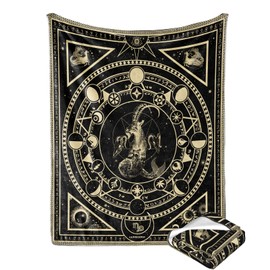 Capricorn Zodiac Blanket, Capricorn Zodiac Gifts for Women Moon Constellation Throw Blanket Astrology Decor Witchy Capricornus Birthday Gifts Gothic Soft Microfiber Blanket 60"X50"
