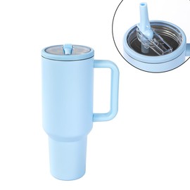 40oz Tumble With Handle Flip Straw Lid,Leak Proof Stainless Steel Water Bottle With Rubber Base Vacuum Tumbler,Cold for 24-Hour BPA Free Insulated Cup,Reusable Travel Mug Gifts for Her/Him