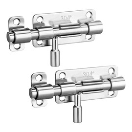 Pack of 2 Stainless Steel Sliding Bolt Door Bolt - Small Sliding Lock Bolt Bolt Door Lock Security Door Bolt Sliding Lock Outdoor Door Bolt for Shed