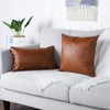 Mandioo Set of 2 Faux Leather Decorative Throw Pillow Covers