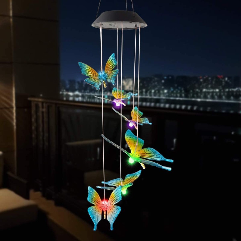 PAPRMA Wind Chime Light, LED Wind Chime, Solar, Waterproof, Solar