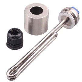 DERNORD 1.5" Inch (OD50.5mm) Tri-clamp Foldback Heating Element Stainless Steel Immersion Water Heater (120V 1650W)