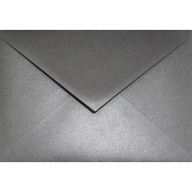 Netuno Pack of 25 Envelopes Mother-of-Pearl Dark Grey DIN C6 114 x 162 mm 120 g Aster Metallic Grey Glossy Paper Envelopes Elegant Beautiful Envelopes Pearlescent Grey Envelopes C6