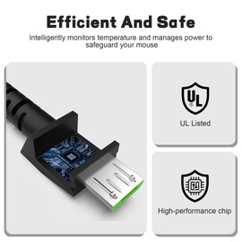Alitutumao Viper Ultimate Braided Mouse Charging Cable USB Micro Cord Compatible with DeathAdder V2 Pro, Razer Naga Pro, Naga Pro 20000 DPI, Basilisk, Viper Ultimate Wireless Gaming Mouse
