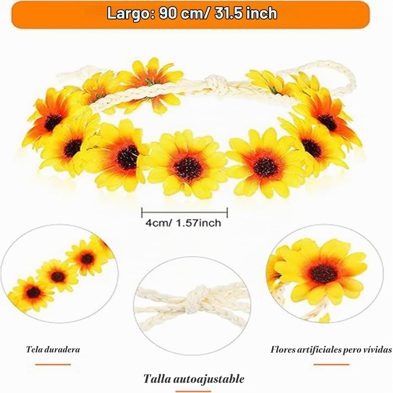 Set de accesorios hippie 5 piezas – Collar paz, aretes,