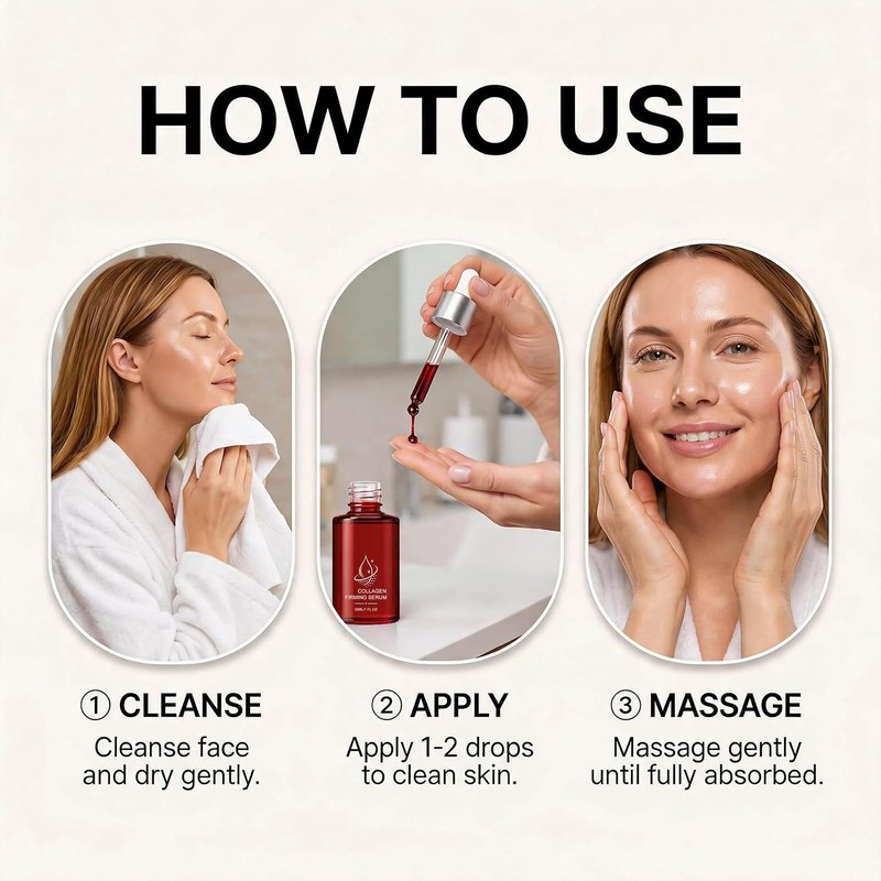 Firming Serum, Collagen Extract & Peptides Facial Serum, Anti-Aging Serum,