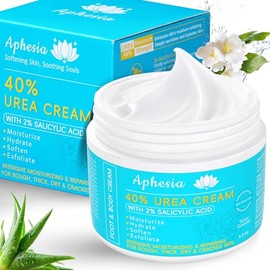 Urea 40% Crema para pies de máxima fuerza, con vitamina E y 2% de ácido salicílico, hidratante profunda para talones agrietados de invierno, suaviza y