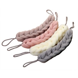AARainbow 4 Packs Long Stretch Back Sponge with Rope Handles Back Scrubber Body Sponges for Bathing Bath Shower Mesh Sponge Body Deep Cleaning for Men & Women (1 White+1 Grey+1 Pink+1 Lotus Pink)