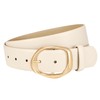 Women Leather Belts with Gold Buckle Fashion Leather Waist Belt