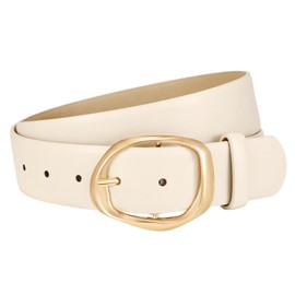 Women Leather Belts with Gold Buckle Fashion Leather Waist Belt Ladies Casual Belt for Jens Pants