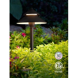 LEONLITE LED Landscape Pathway Lighting, 3W AC/DC 12V-24V Low Voltage Path Lights, 127LM Waterproof Aluminum Landscape Lights, 3000K Warm White, ETL Listed, for Walkway, Yard, Pack of 4