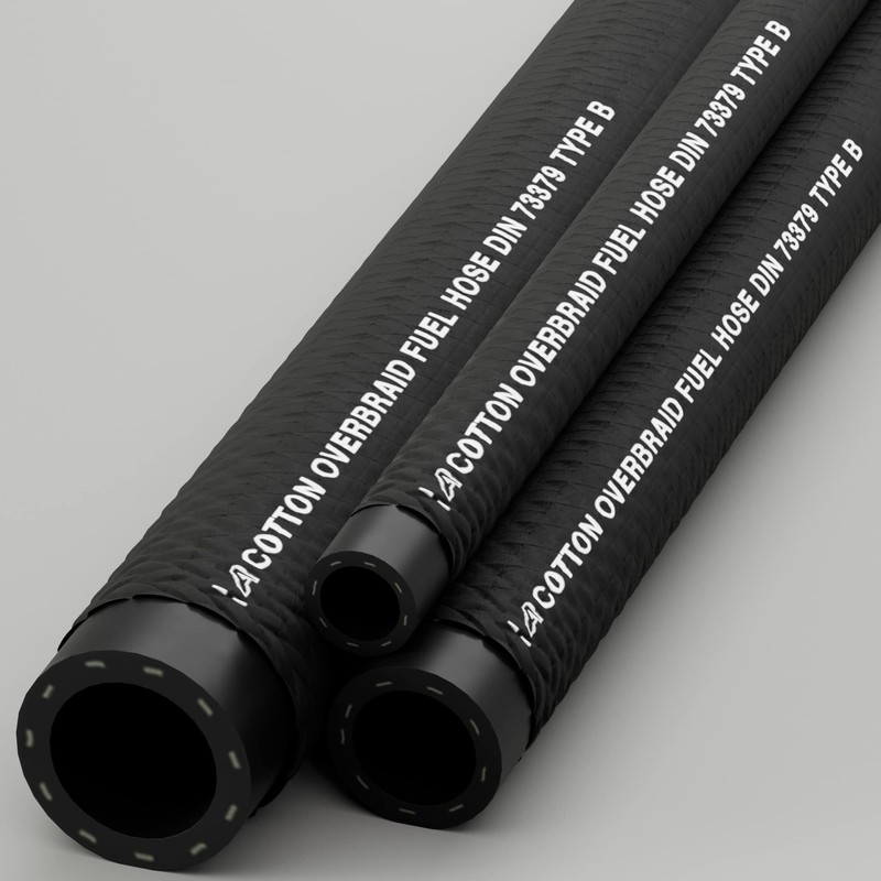 7.5mm Rubber Cotton Braided Reinforced Overbraid Fuel Line Oil Petrol
