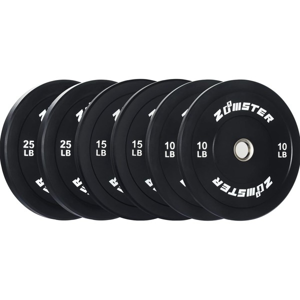 10 15 25LB Bumper Plate Olympic with Steel Insert Strength Training Weight Lifting Plate / 100LB Weight Set