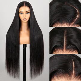 28 Inch Wear and Go Glueless Wigs Pre Cut 220 Density Straight Wigs Human Hair 7x5 Lace Closure Wig Natural Bye Bye Knots Black Wig Human Hair Pre Plucked With Baby Hair Glueless Wig for Black Women