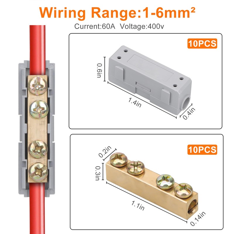 Linkstyle 10PCS 10 AWG Wire Connector Nut Kit, 60A Quick