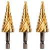 3 Pack - 4mm to 20mm Spiral Flute Step Drill