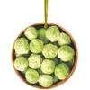 Sam Sandor - Brussel Sprouts - Round Ceramic Ornament with