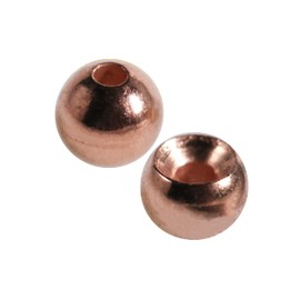 Temorah Brass Fly Tying Beads,Round Ball Beads Fly Tying Materials 100 Count (Copper, 2.8mm (7/64"))