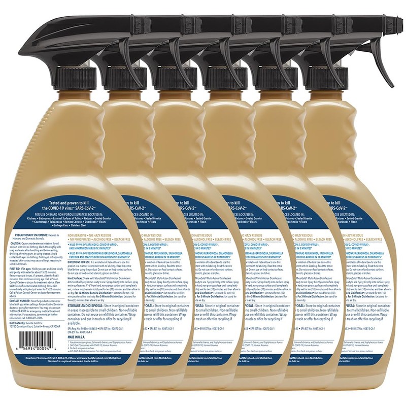 MicroGold Multi-Action Disinfectant Antimicrobial Spray Tested and Proven Effective to