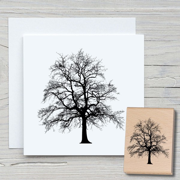 Newstamps Tree 02 Large Wooden & Rubber Stamp for Card