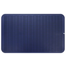 MicoYang Silicone Dish Drying Mat for Multiple Usage,Easy clean,Eco-friendly,Heat-resistant Silicone Mat for Kitchen Counter or Sink,Refrigerator or Drawer Liner Navy Blue XXXL 28 inches x 18 inches