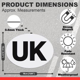 Magnetic UK Car Stickers for Europe - Easy to Attach & Remove, EU Approved Road Stickers, Blow Away Resistant, No Paint Scratches (1)
