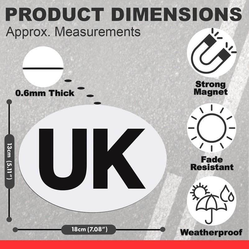 Magnetic UK Car Stickers for Europe - Easy to Attach