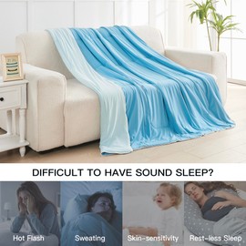 Plush & Plaid Cooling Comforter for Summer, Aqua Blue Queen Size Breathable Duvet for Hot Sleeper Men Women, Lightweight Quilt for Kids Adults, Soft Q-Max>0.4 Arc-Chill Cozy Comforter, 90"X90"