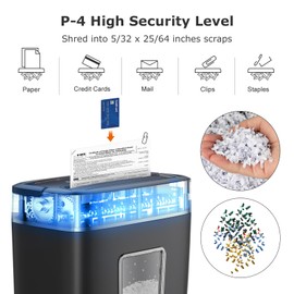 Bonsaii 6 Sheet High Security Micro Cut Paper Shredder, Credit Cards/Mail/Staples/Clips Shredder for Home Use with 4.2 Gallon Bin (C261-D)