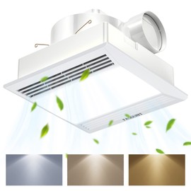 FASDUNT Bathroom Exhaust Fan with Light - Ultra Quiet 1.0 Sones, 110 CFM Bathroom Ceiling Vent Fan with LED Light Combo, Fits for Home Bath Office Hotel, Easy Installation