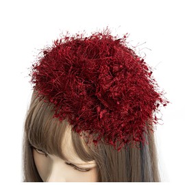 axy HRHU1 Fascinator Headband Hat with Bow Bridal Headpiece Beautiful Headband Women's Headband Hair Accessories (Red)