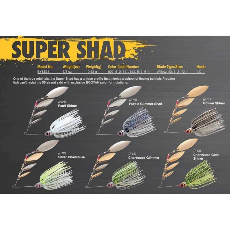 Booyah BYSS38-612 Super Shad Spinnerbait, 3/8-Ounce, Silver