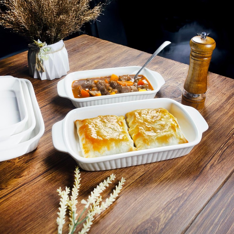 dingdaer Ceramic Au Gratin Dishes, 8 x 5 Small Baking