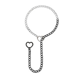 JJDreams Punk Chain Choker O Ring Pendant Necklace Slip Chain Necklace for Women Adjustable Cuban Link Gothic Heart Choker Jewellery Broken Heart, Zinc, No Gemstone