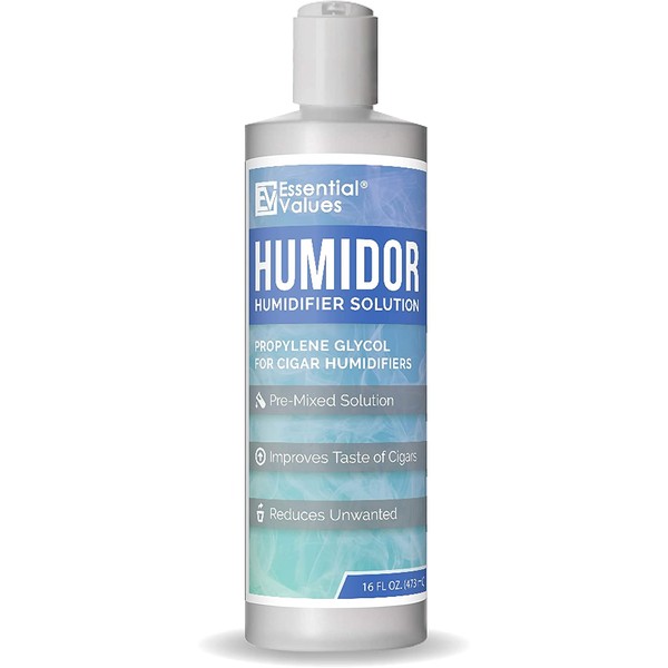 Humidor Solution 16oz Propylene Glycol Solution (PG Solution) For Humidifiers By Essential Values. Humidor Accessories and Supplies