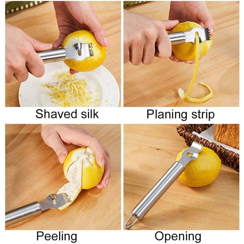 1 Piece Stainless Steel Lemon Peeler Zester Grater Lime Orange