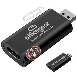OfficeGear OGHDCAP Budget-Friendly HDMI to USB 2.0 Video Capture Card for Streaming, Live Broadcasting, Video Conference,Teaching,Gaming–Cam Link Card 4K HDMI Input 1080p Output, Game Capture Adapter