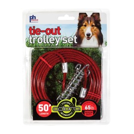 Prevue Pet Products 2124 Medium-Duty 50' Tie-Out Cable Trolley Set