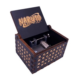 Youtang Mini Music Box Hand Crank Naruto Music Box Carved Wooden Music Gifts (Sadness and Sorrow Black)