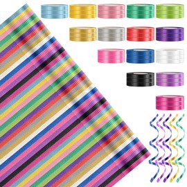 45 Roll 15 Colors Curling Ribbons for Crafts Bows Present Wrapping Florist Wedding Party Festival Art Craft Decor, Separate Rolls, 11 Yards Per Roll, 3/16 Inch Wide 3/16" - Set2