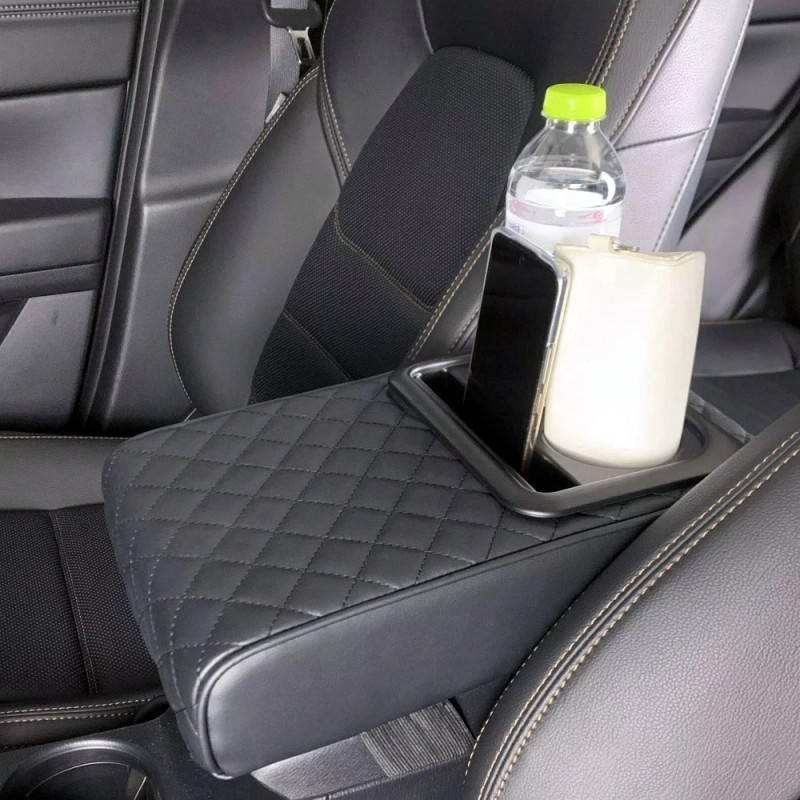 Unbranded Leather Car Center Console Cover with Cup Holders Universal