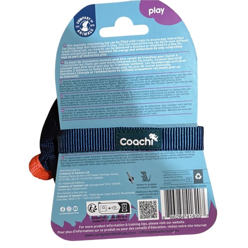 TCOA Coachi Chase Treat Interactive Dog Toy Distance Motivate Reward