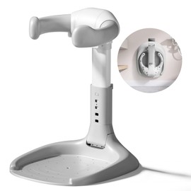 Adjustable Baby Shower Stand, Baby Bath Stand, Baby Shower Standing Support with Adjustable Height and Safety Handle, Foldable and Compact Baby Bathtub with Stand for Baby 6-36 Months (Grey)