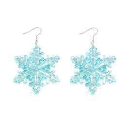Snowflake Earrings for Women Christmas Earrings Double-Sided Acrylic Snowflake Dangle Earrings Fantasy Purple Snowflake Drop Earrings Lightweight Winter Earrings Snowflake Jewelry for Christmas
