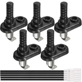 DKARDU Interruptor de jamba para puerta de coche, camión, barco, 20 A, 12 V CC, chapado en níquel, ajustable, momentáneo, encendido y apagado, con bota de goma, 5 unidades