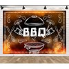 Loccor 5x4ft Fabric BBQ Backdrop Barbecue Tools with Flame Summer