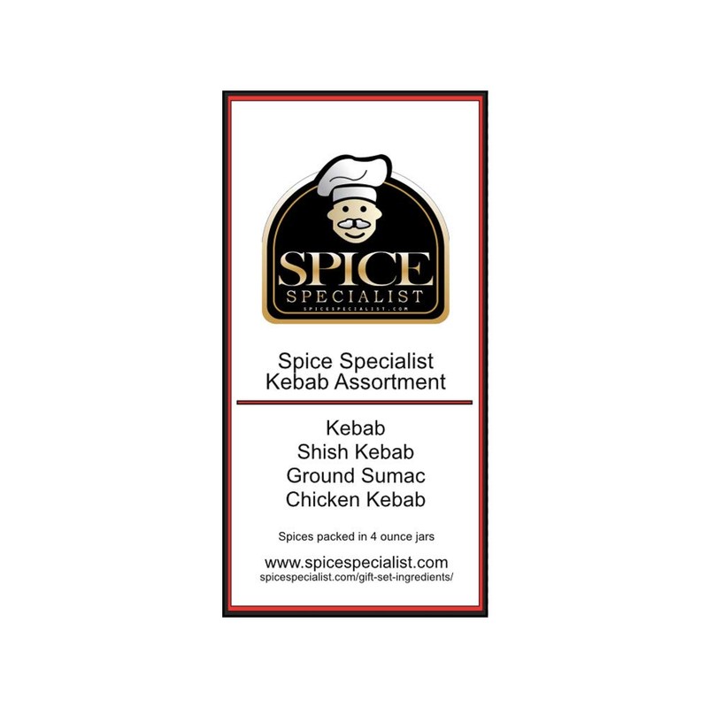 Kebab Assortment - Contains: 4 Assorted Seasonings in Plastic Jars